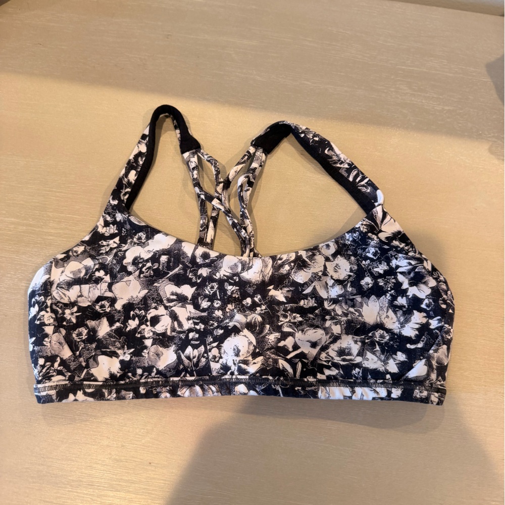 Lululemon Black & White Floral Sports Bra